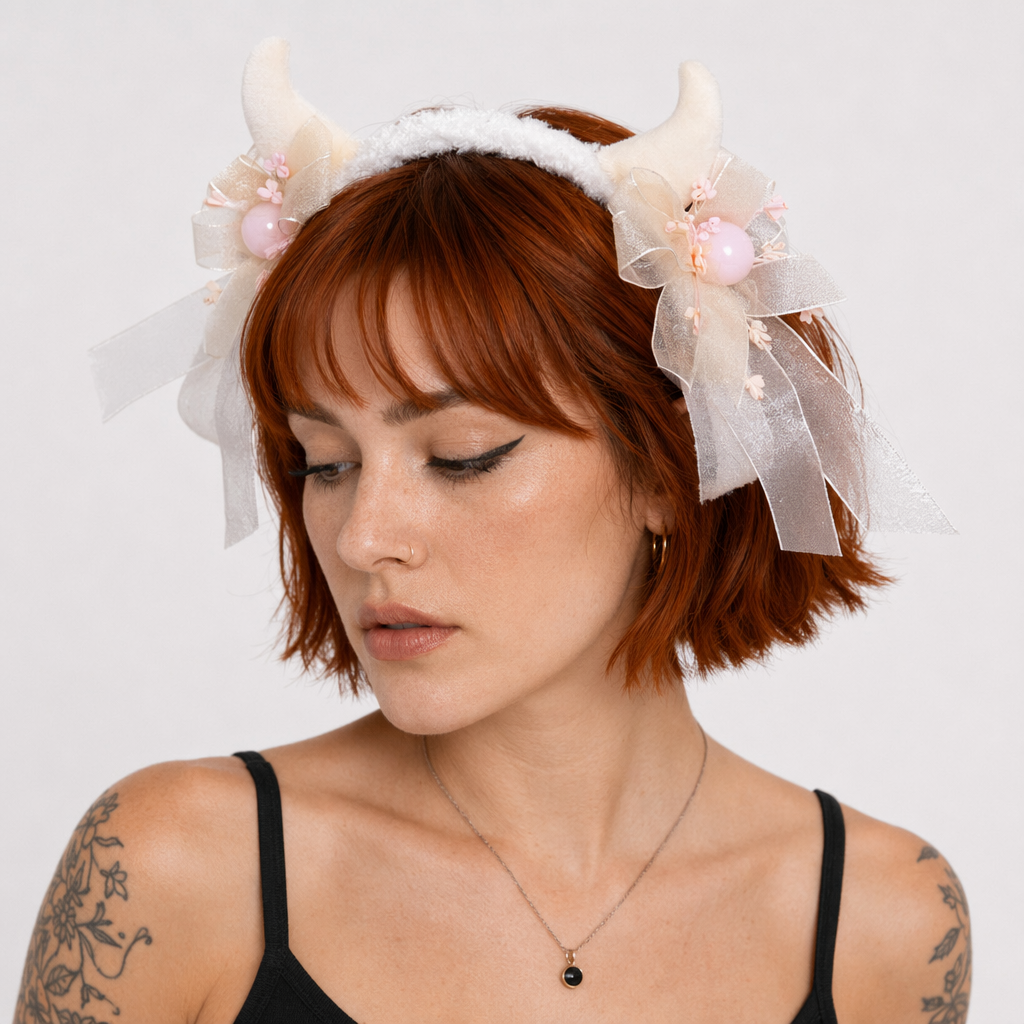 Fluffy Sheep-Inspired Headbands for a Cute Style Boost Beige Horns