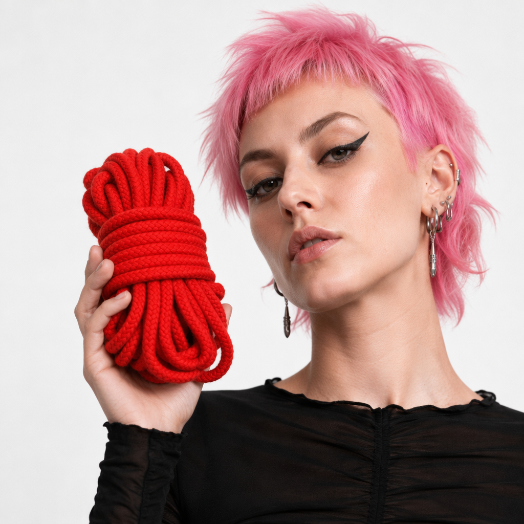 High-Quality Cotton Shibari Rope for Bondage Aesthetic Photoshoots 10m Red