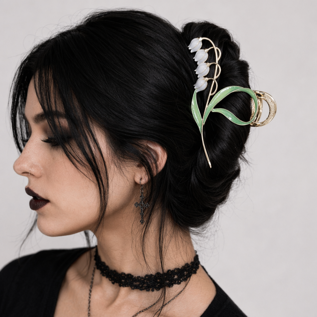 Dainty Floral Ceramic Hair Claw Clip for a Unique Style 2