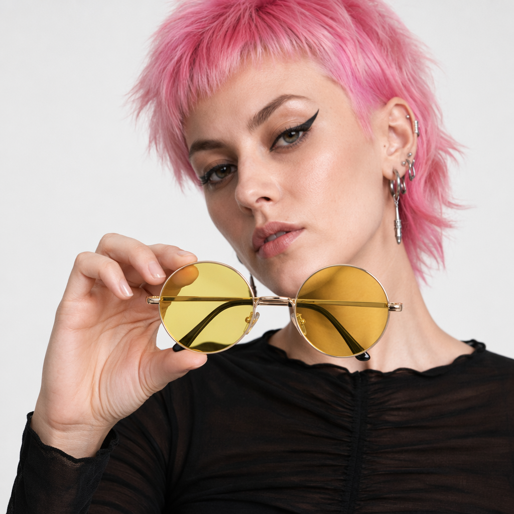 Candy Colored Circle Glasses for Every Style and Aesthetic Yellow