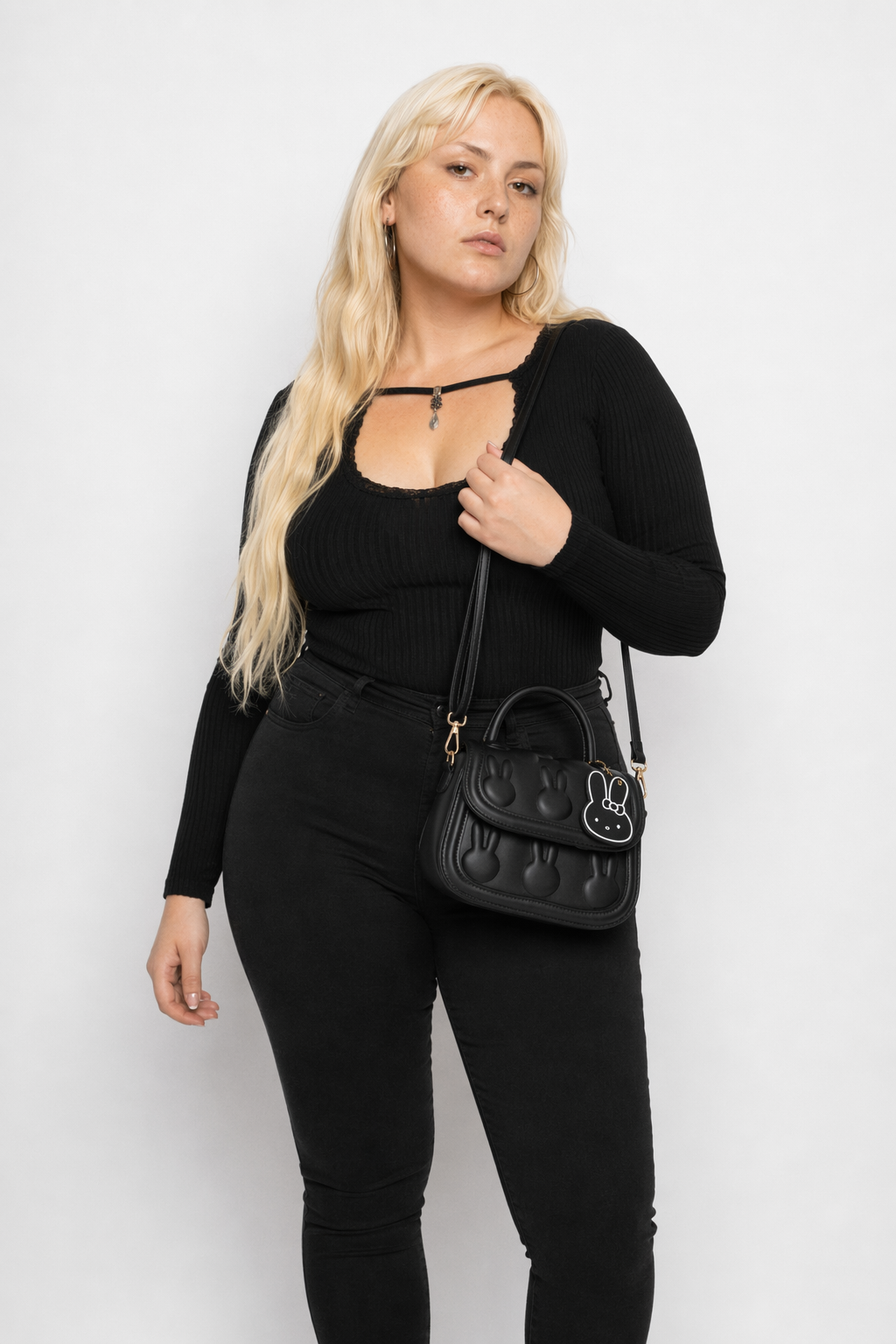 Chocolate Bunny Bag in Vegan Leather for Animal Lovers Black