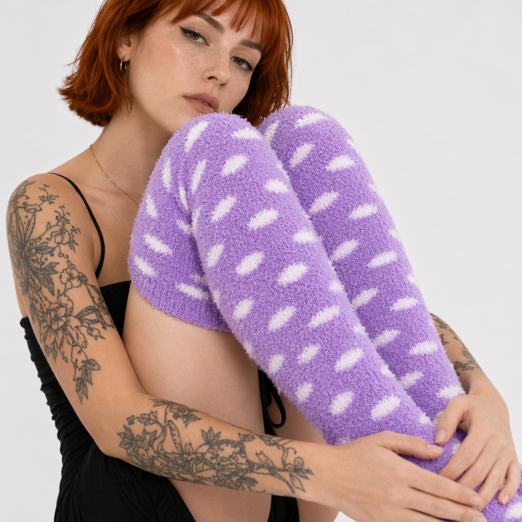 Furry Thigh High Socks for Ultimate Comfort and Style Default Title