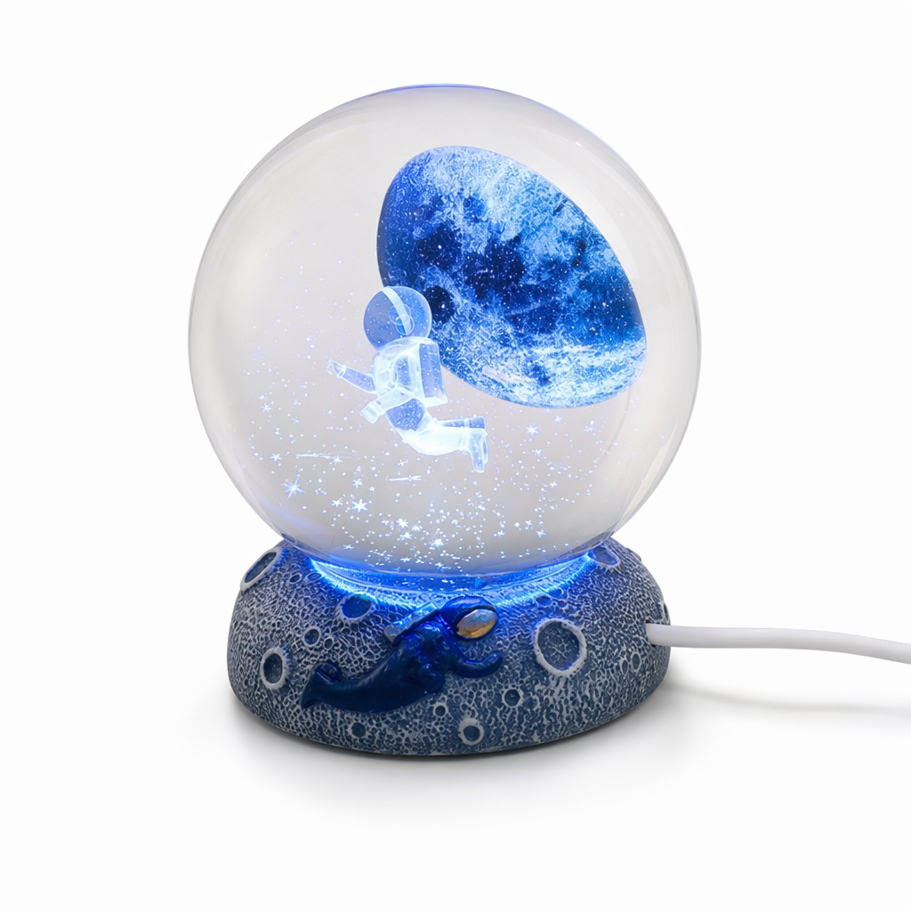 LED Aquamarine Life Snowglobe for Enchanting Underwater Ambiance Astronaut
