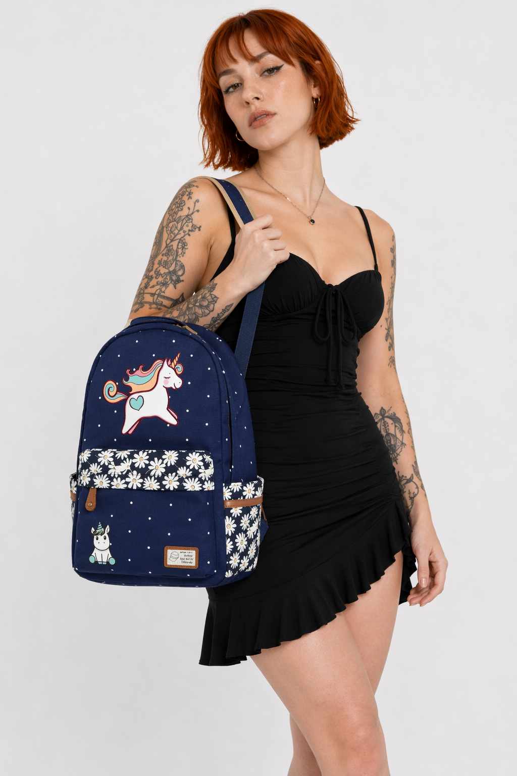 Kawaii Everyday Backpack in Various Styles and Colors Navy Blue 1