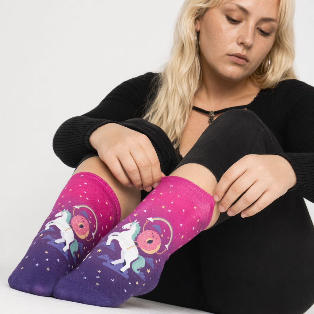 Kawaii Rainbow Donut Unicorn Ankle Socks for Magical Adventures Default Title