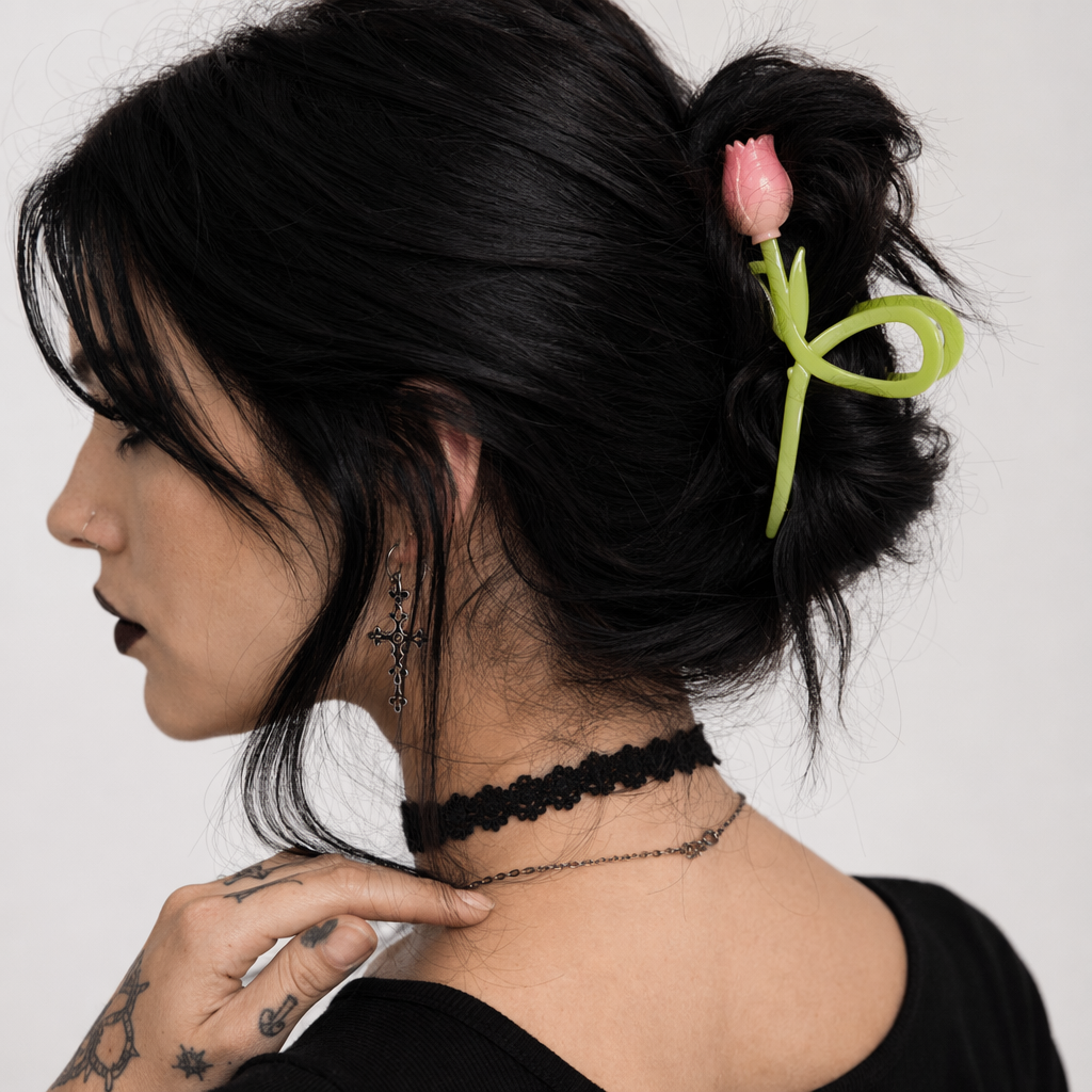 Dainty Floral Ceramic Hair Claw Clip for a Unique Style 4
