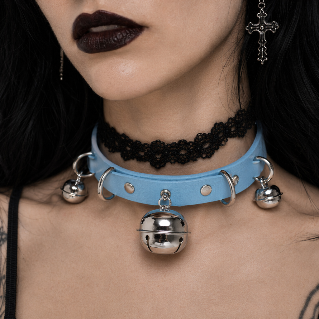 Gorgeous Bell Collar Inspired by Neko Cosplay Culture Light blue
