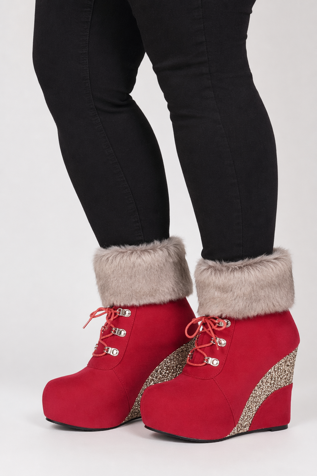 Cruelty-Free Wedge Booties for Your Winter Wardrobe Org Instock Red