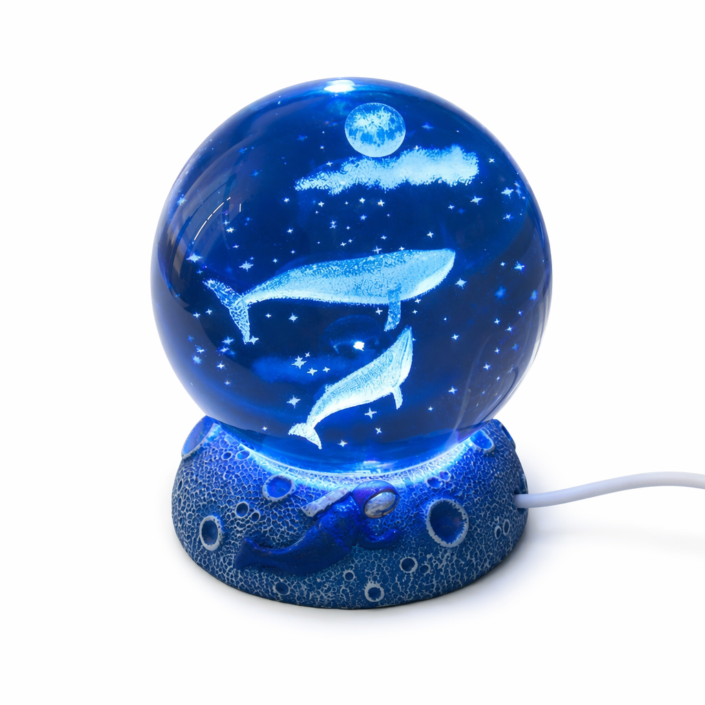 LED Aquamarine Life Snowglobe for Enchanting Underwater Ambiance Whale