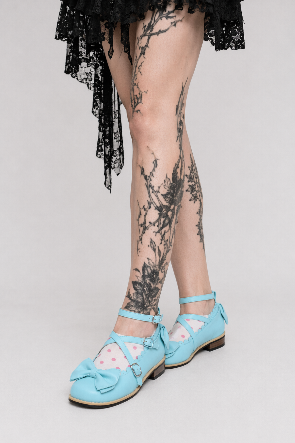 Elegant Lolita Shoes with Comfy Low Heel and Secure Buckle Sky Blue