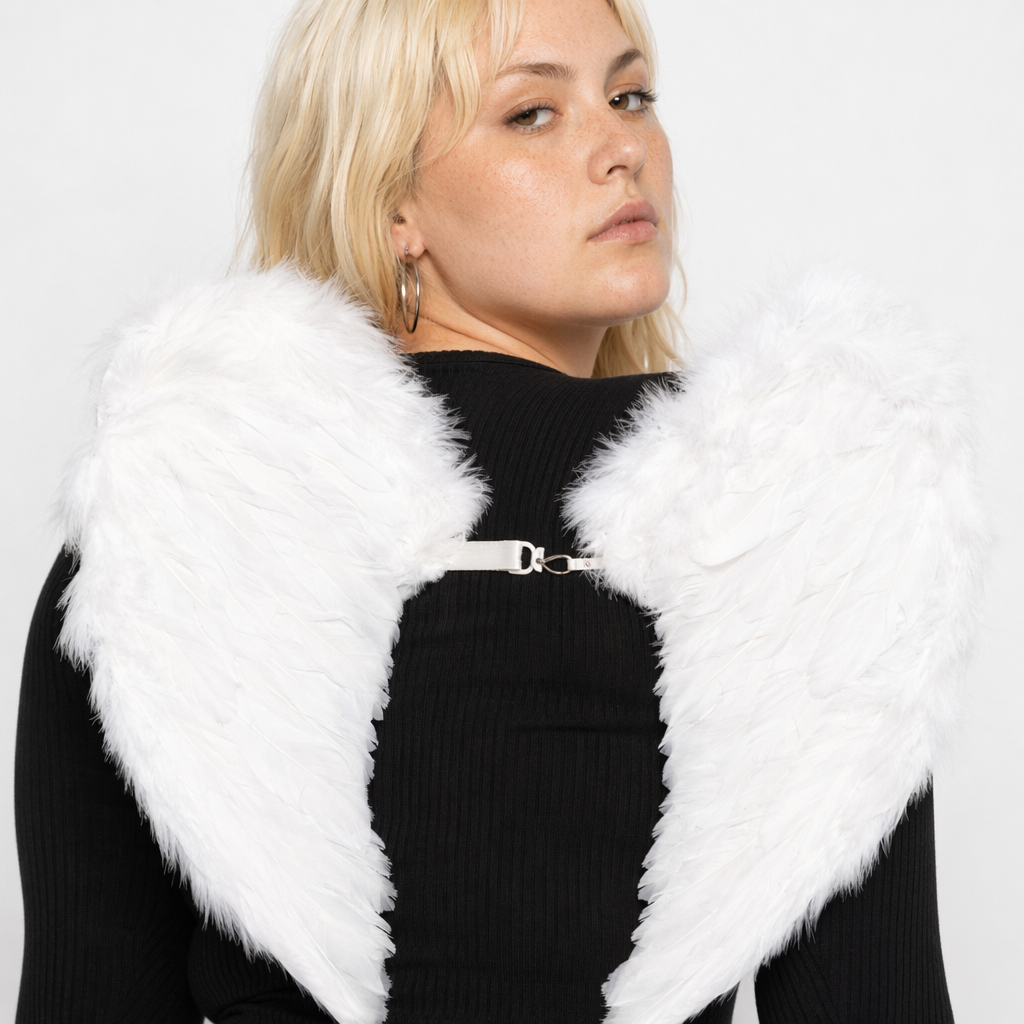 Fluffy Angel Wings in Black or White for Cosparty Accessories White 45x35 cm