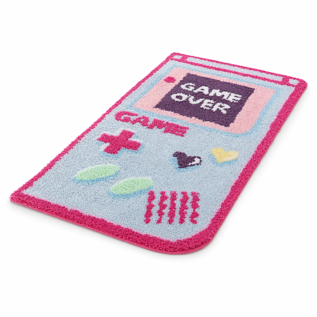 eGirl Gaming Area Rug with Gameboy Design in Pastel Colors Gameboy