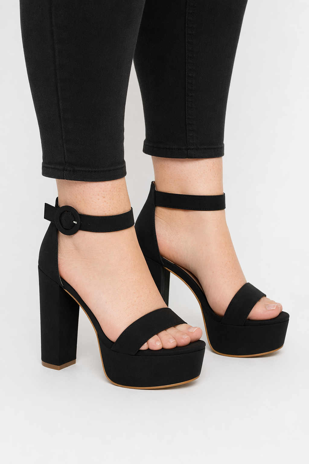 Elegant Square Heel Baby Doll Heels for a Kawaii Look in Stock Black