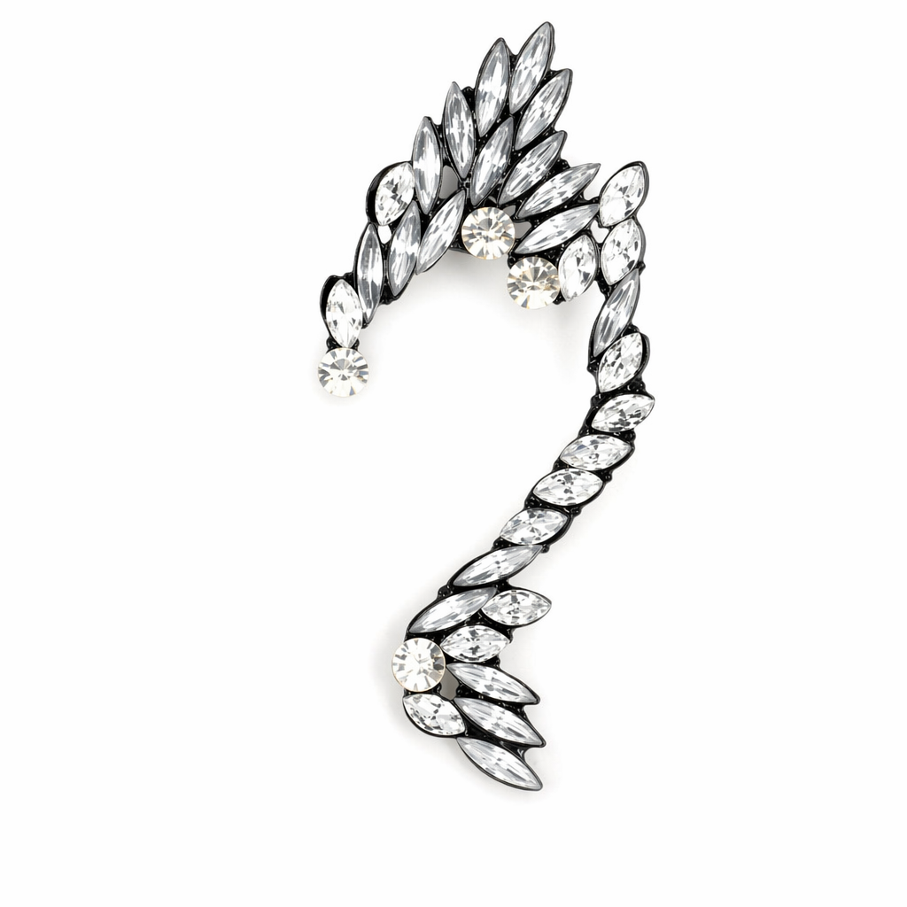 Diamond Rhinestone Elf Ear Clip-On Ear Cuff for Cosplay and Everyday Wear Default Title