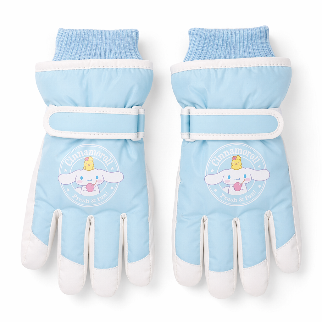 Cozy Kawaii Character Waterproof Gloves for Your Winter Wardrobe Blue Cinnamoroll