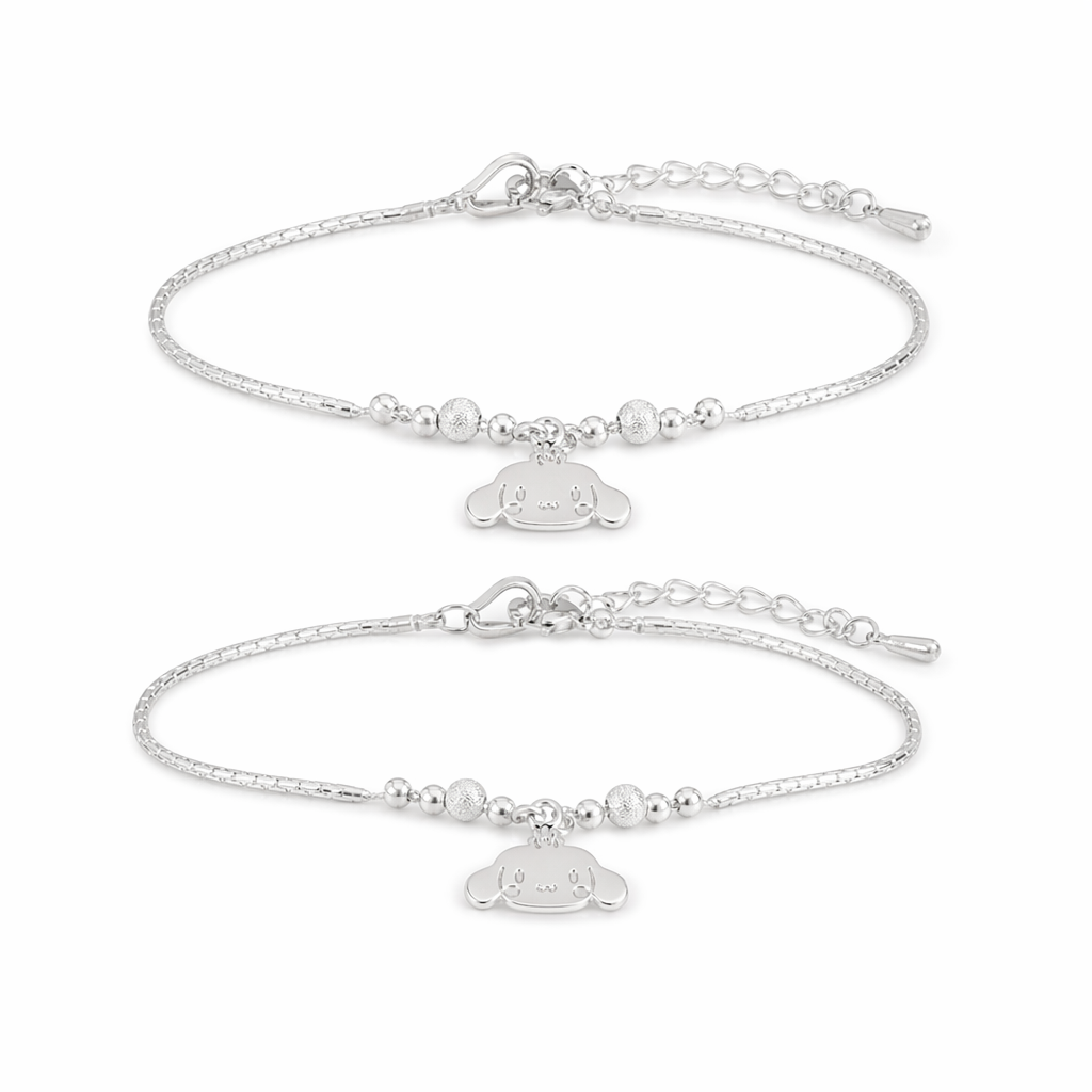 Kawaii Beaded Bracelets Inspired by Sanrio Characters Silver Cinna