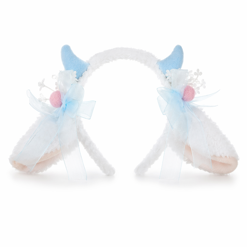 Fluffy Sheep-Inspired Headbands for a Cute Style Boost Blue Horns