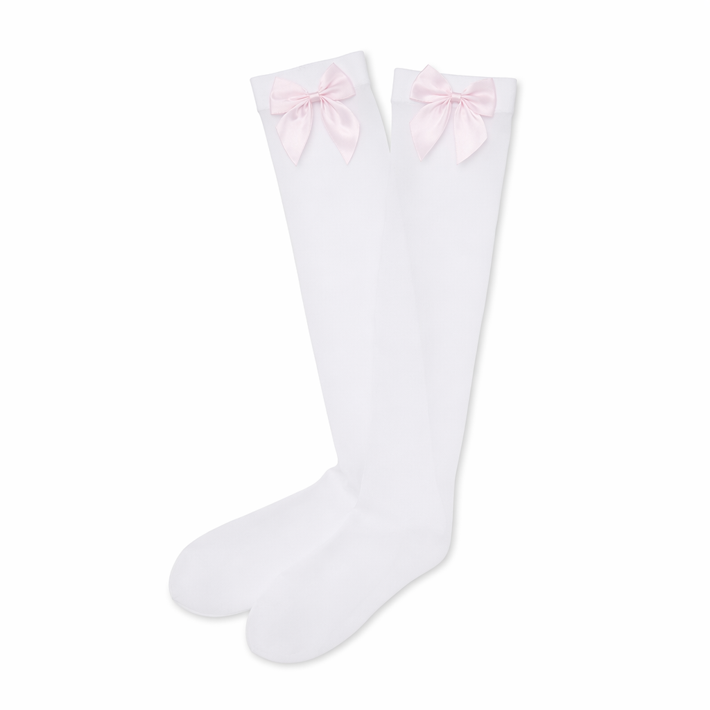 Kawaii Over-the-Knee Stockings with Ribbon Embellishments for a Perfect Fit White