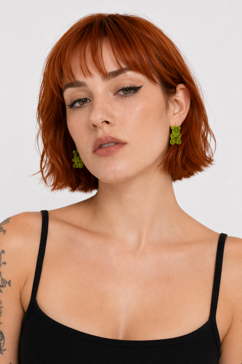 Gummy Bear Resin Earrings in Assorted Delicious Colors Green