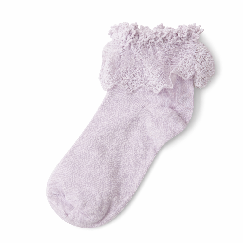 Ruffled Trim Ankle Socks for a Cute and Flirty Touch Lavender