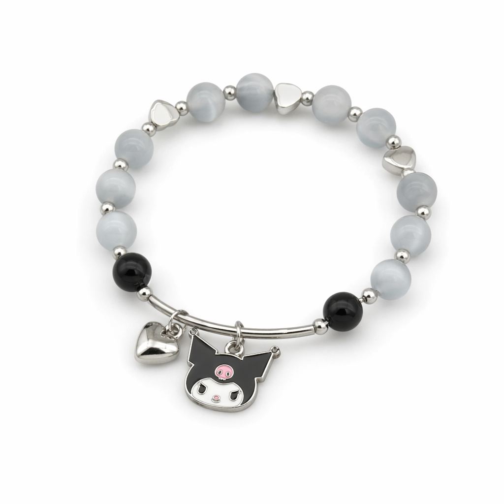 Kawaii Beaded Bracelets Inspired by Sanrio Characters Big Bead Kuromi
