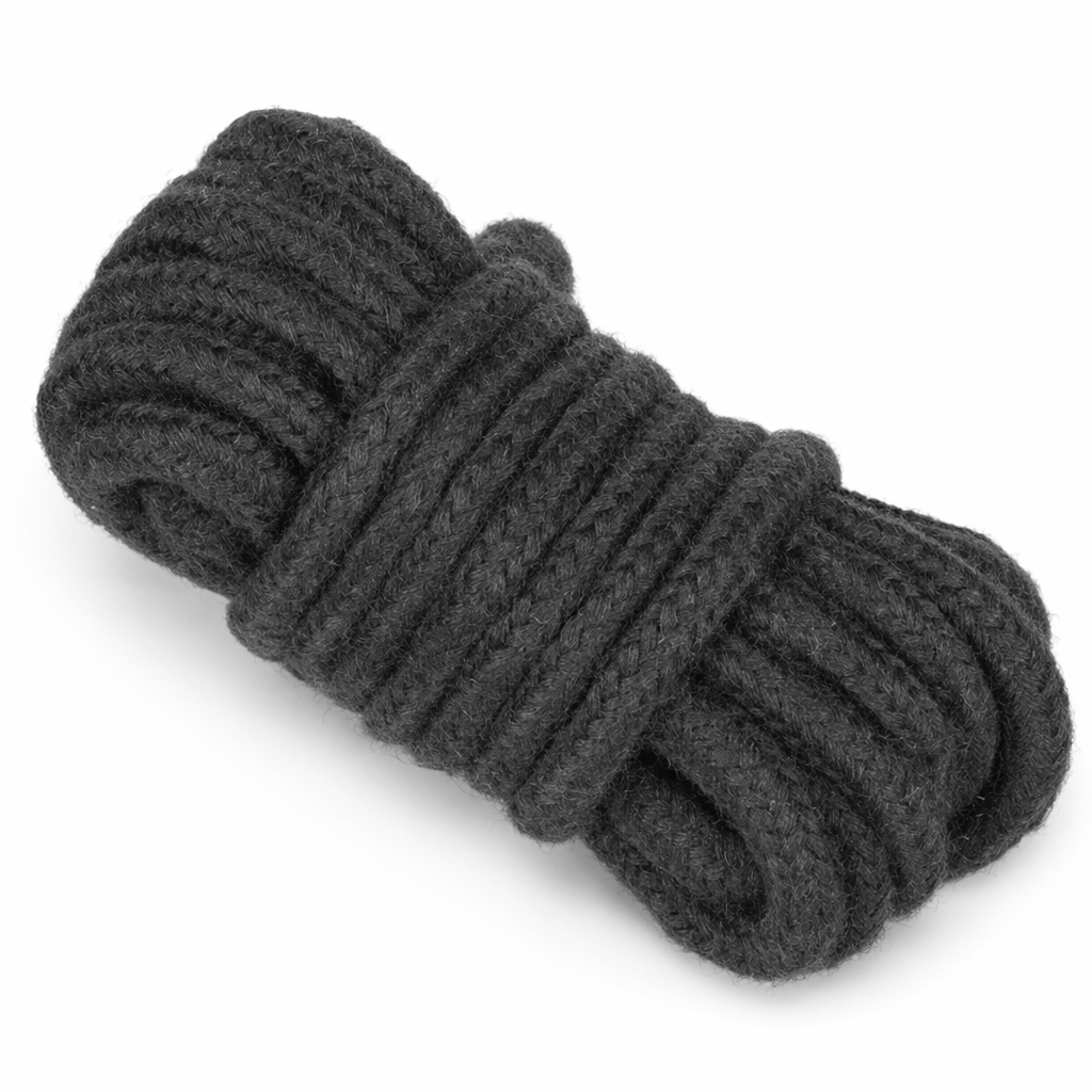 High-Quality Cotton Shibari Rope for Bondage Aesthetic Photoshoots 10m Black