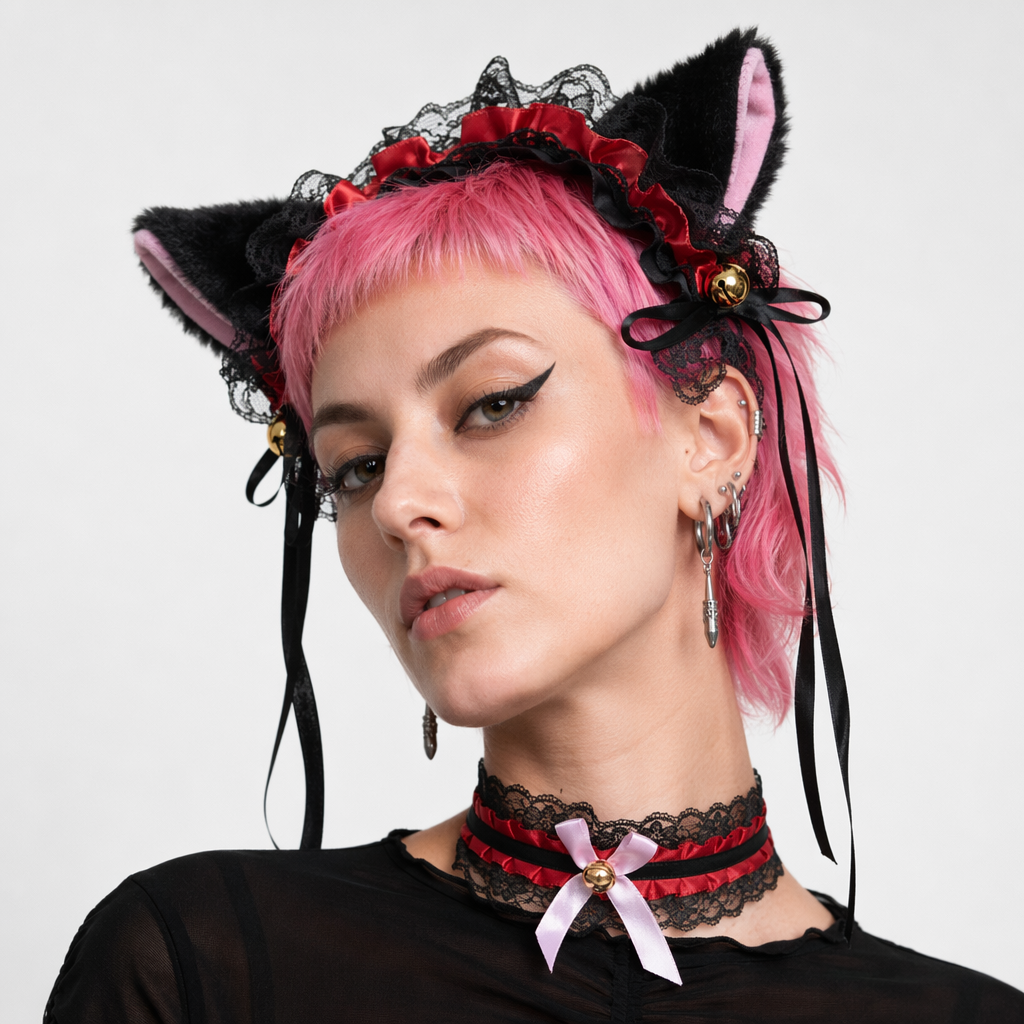 Neko Kitty Cat Complete Set with Headband, Collar, and Bracelets 9