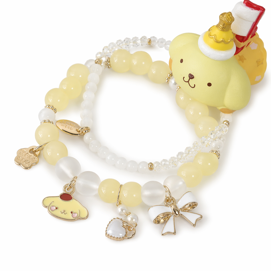 Kawaii Beaded Bracelets Inspired by Sanrio Characters Pom Pom Purin