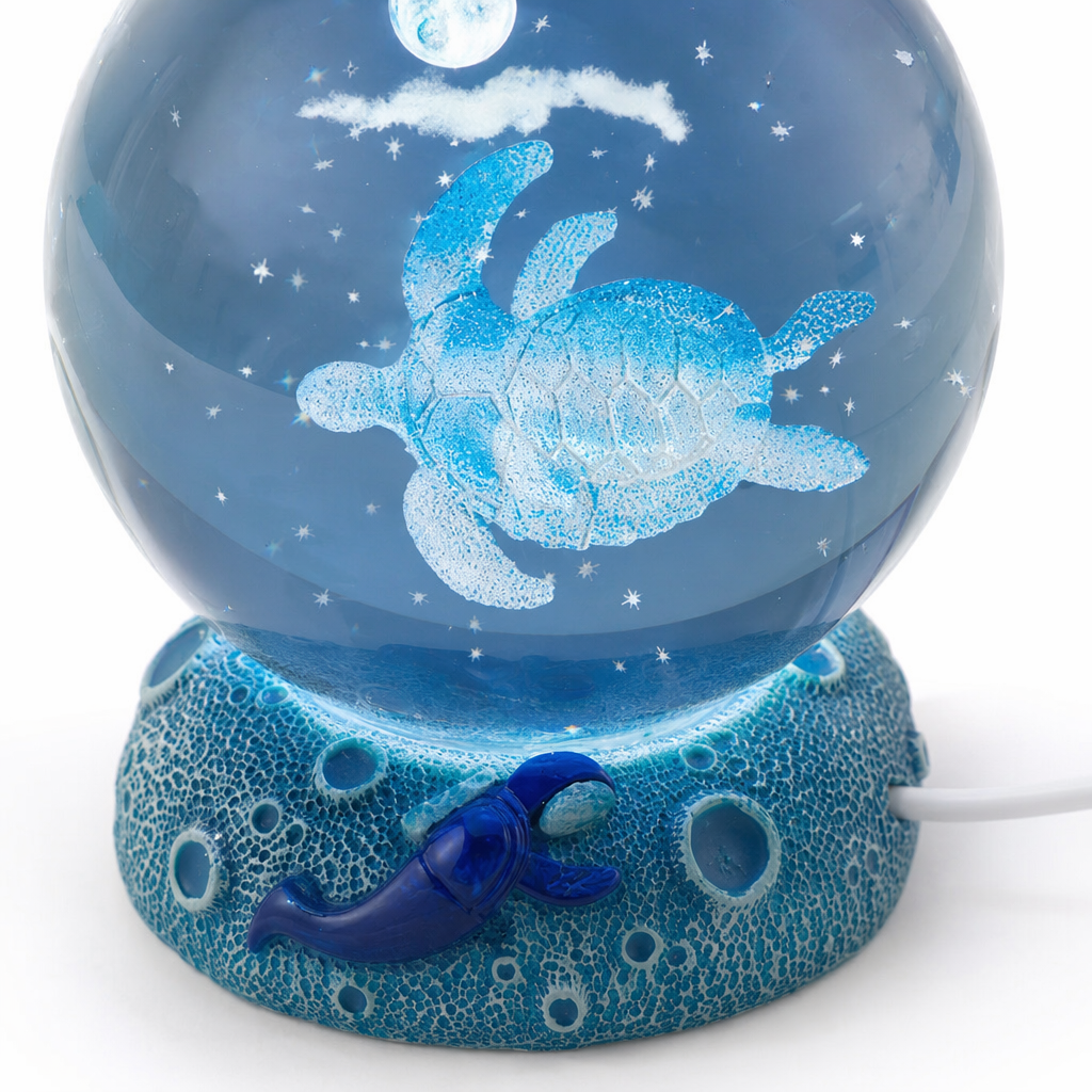 LED Aquamarine Life Snowglobe for Enchanting Underwater Ambiance Turtle