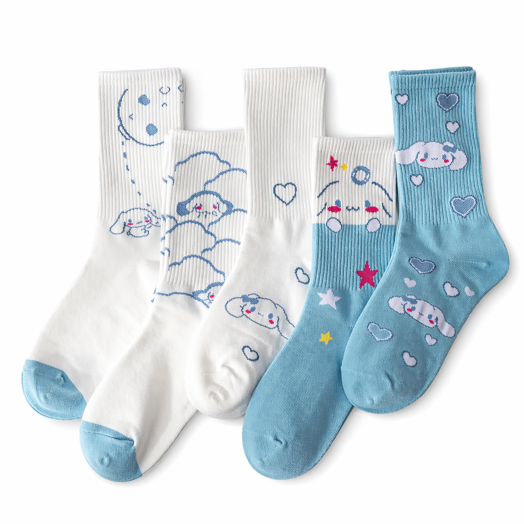 Sweet Puppy Sock Sets for Kawaii Enthusiasts 5pcs Set 2