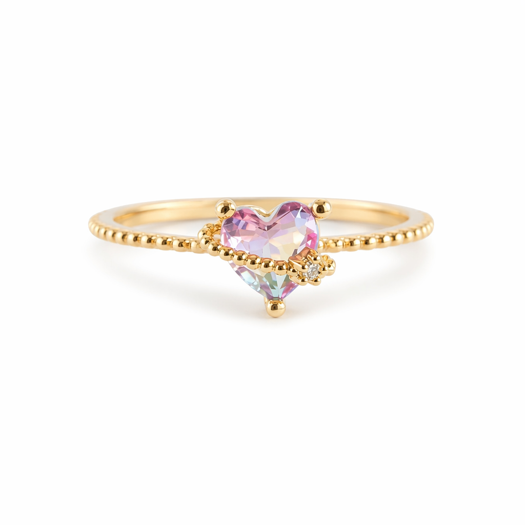 Kawaii Babydoll Rings for Whimsical Stacking and Playful Style Heart