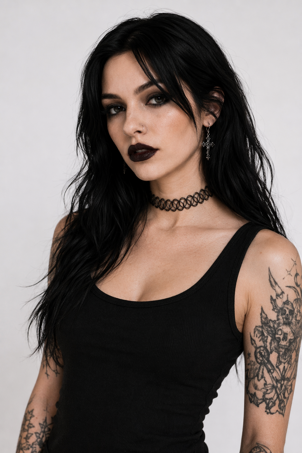 Classic 90s Inspired Choker Necklace in Various Colors Black