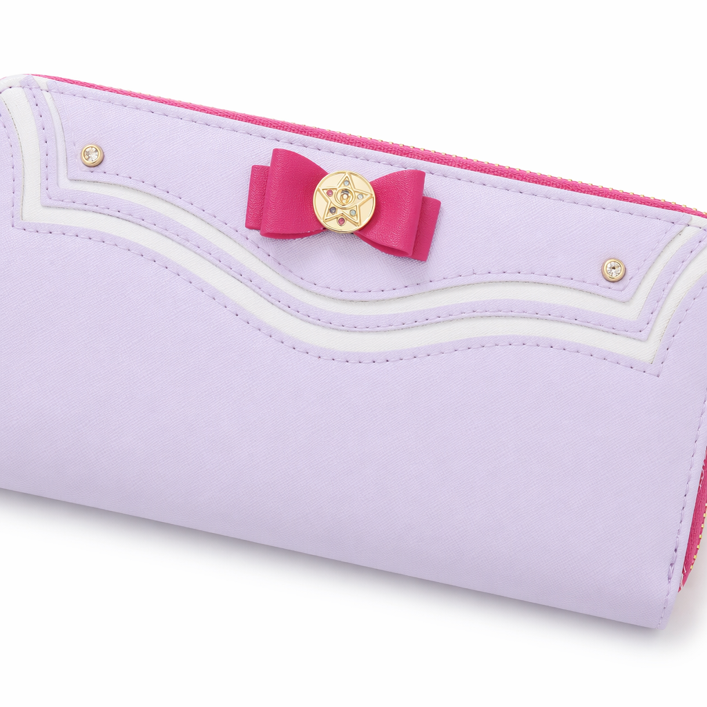 Magical Girl Inspired Zipper Clutch Wallet in Sailor Scout Style Lavender
