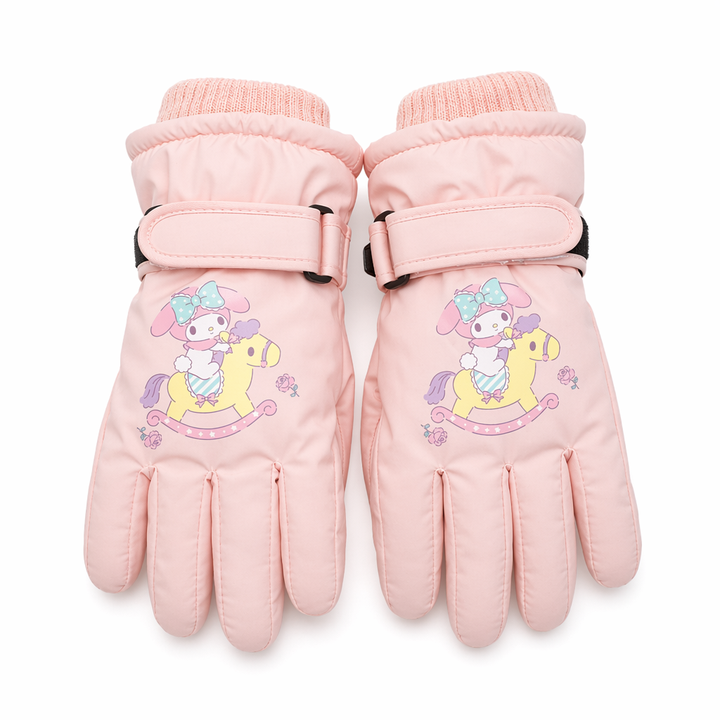 Cozy Kawaii Character Waterproof Gloves for Your Winter Wardrobe Pink Melody