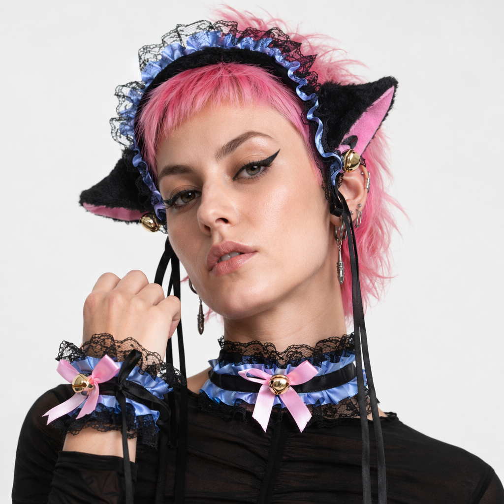 Neko Kitty Cat Complete Set with Headband, Collar, and Bracelets 10