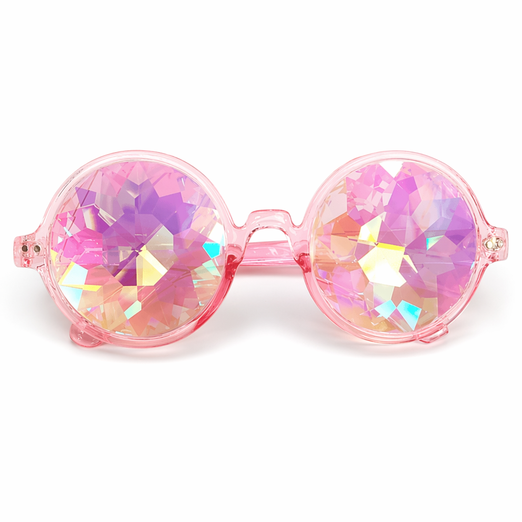 Crystallized Jewel Sunglasses with Kaleidoscope Effect Pink