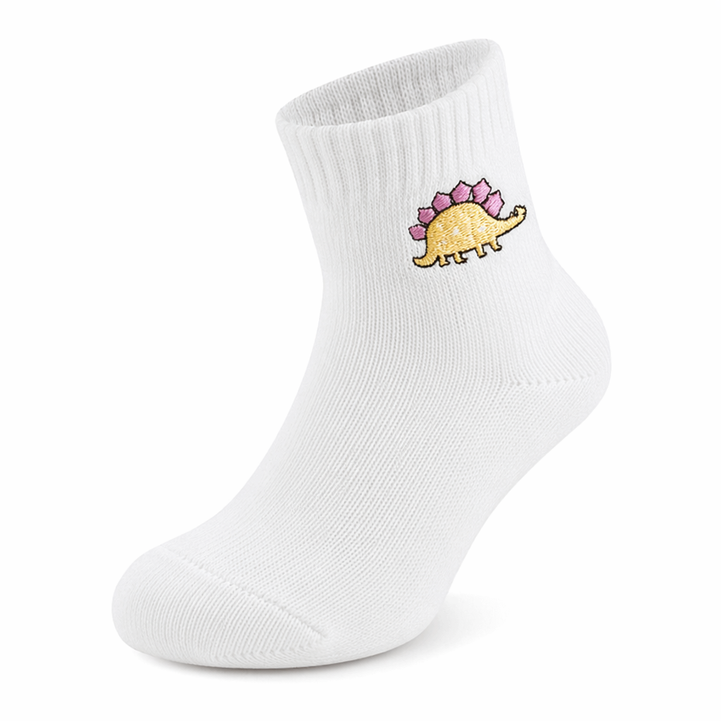 Adorable Kawaii Baby Dinosaur Socks for Cute Style White Triceratops