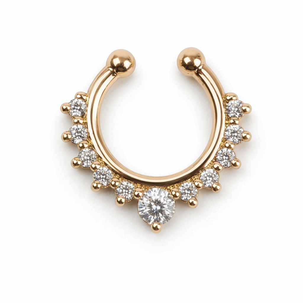 Realistic Septum Nose Rings for a Stylish Piercing Look Gold