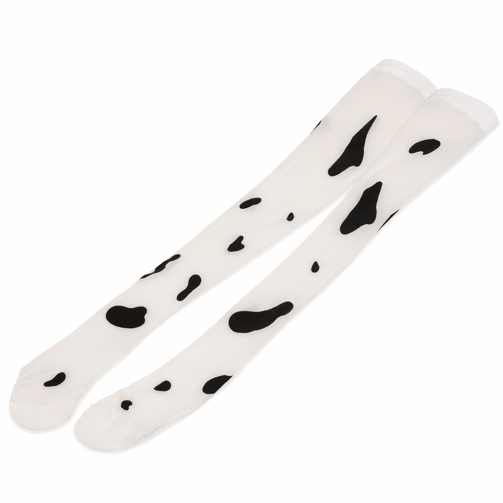 Provocative Cow Print High Leg Stockings for Irresistible Style Default