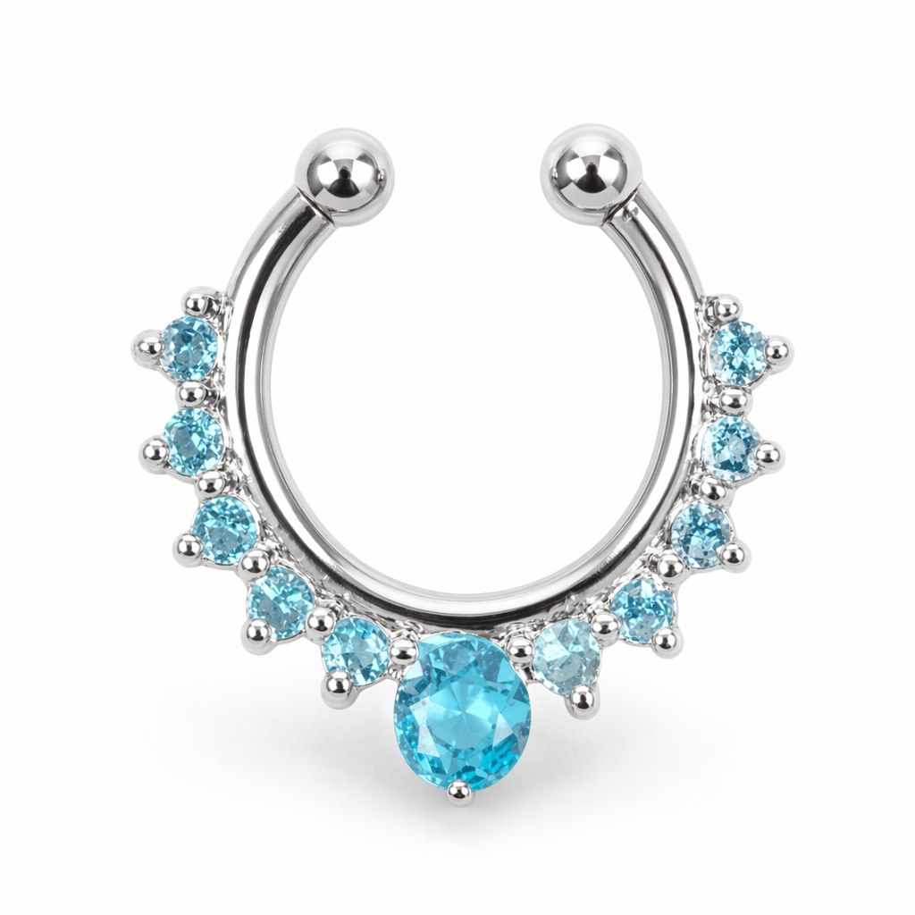 Realistic Septum Nose Rings for a Stylish Piercing Look Aqua
