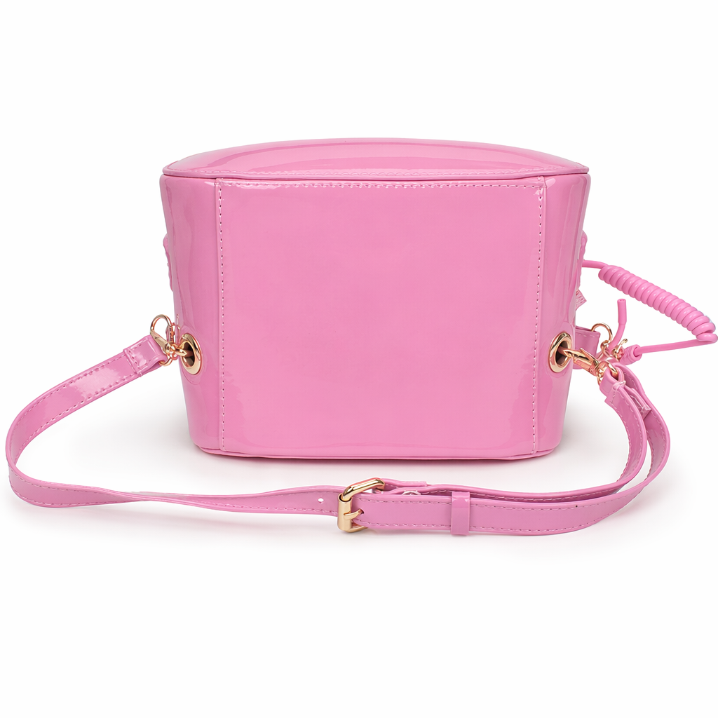 Intricately Detailed 3D Rotary Telephone Handbag in Multiple Colors Hot Pink