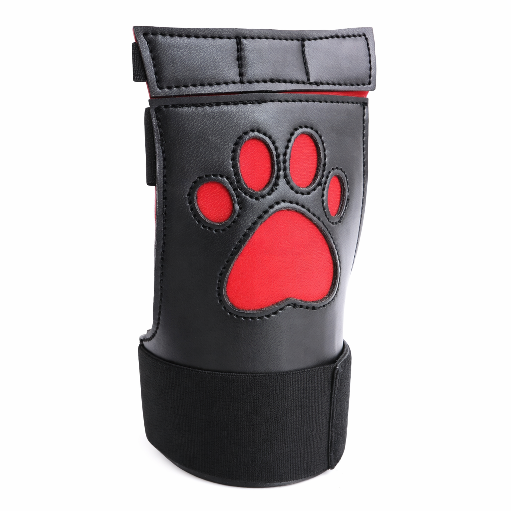 Vegan Leather Puppy Paw Mittens in Red or White Default