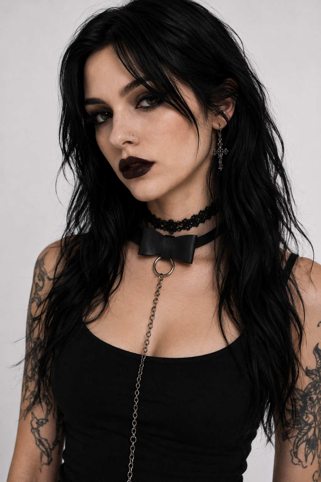 Adorable Ribbon Kitten Bow Choker for Cosplay and Playful Style Black