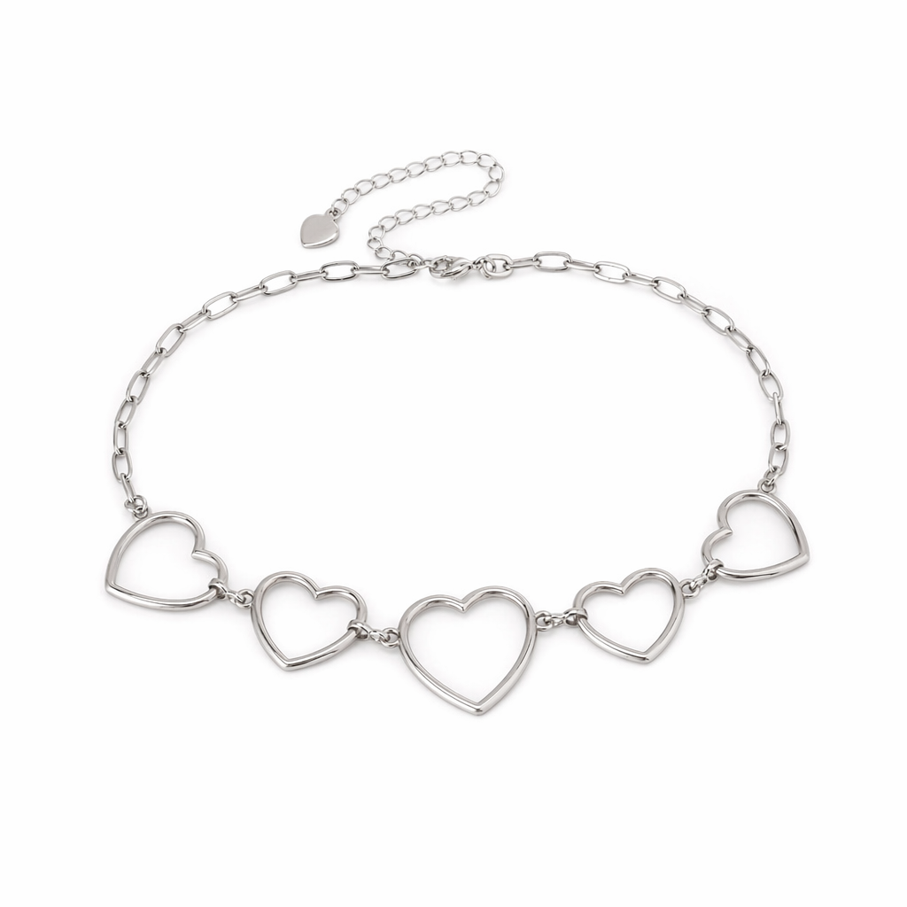Kawaii Chain Belt with Heart or Rhinestone Embellishments Heart Chain