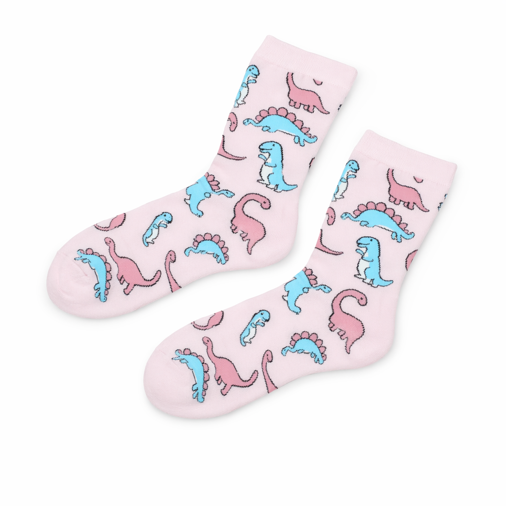 Pastel Dinosaur Socks for a Fun and Cute Fashion Statement Default Title