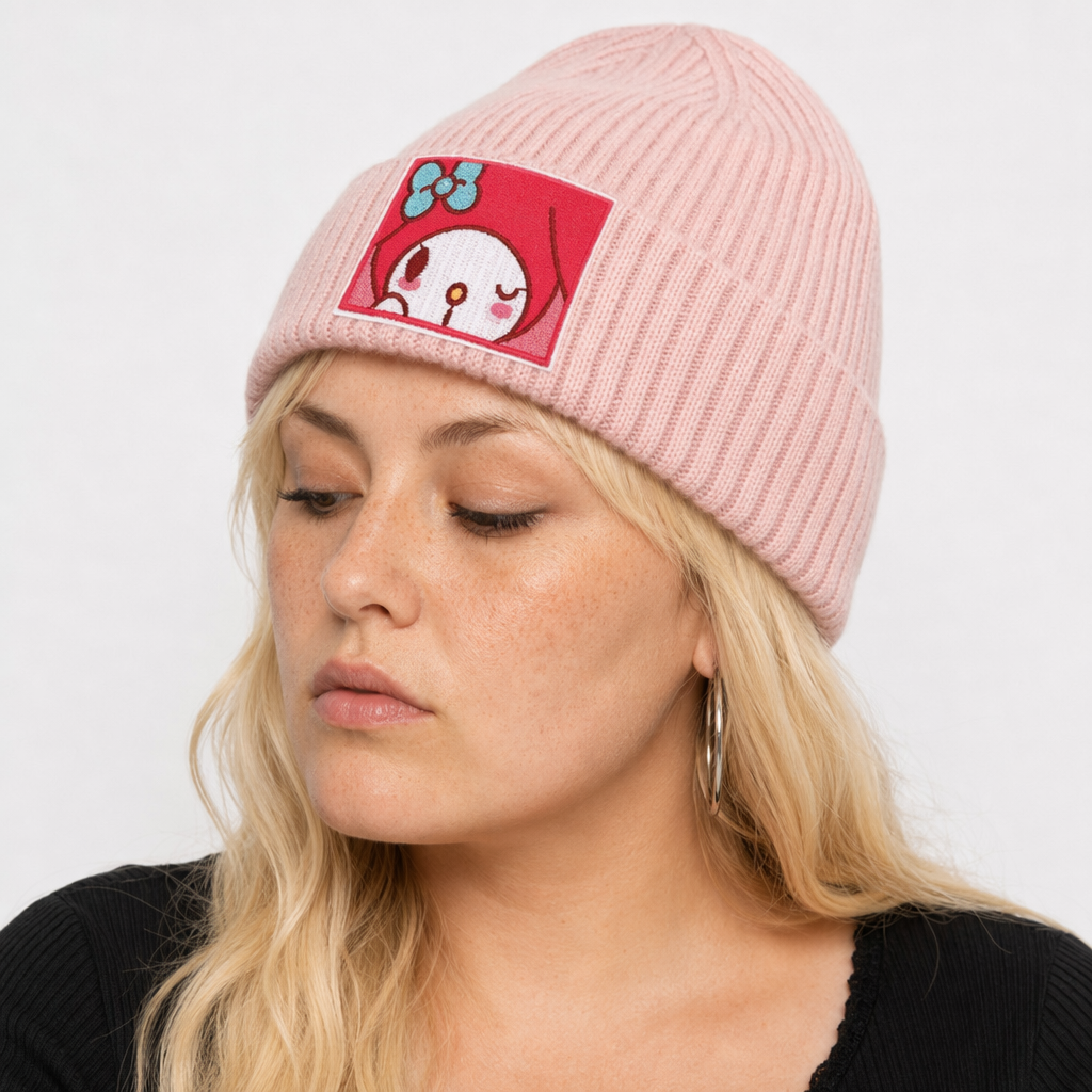 Sanrio Inspired Kawaii Embroidered Beanies for Cozy Warmth My Melody