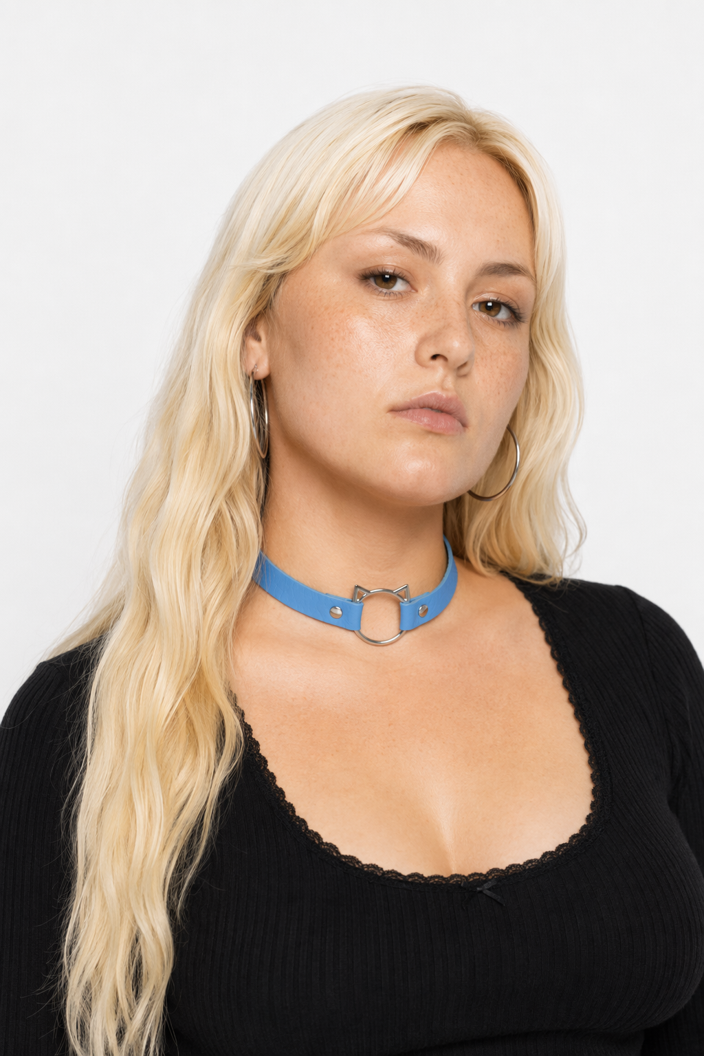 Kawaii Neko Cat Choker Necklace in Candy Colors Blue