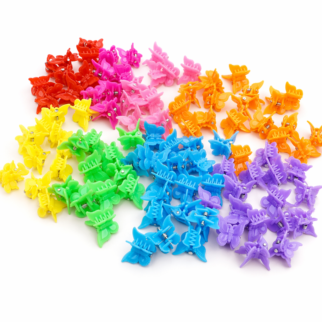 90s Princess Butterfly Clips in Vibrant Colors for Fun Hair Styles 50 Solid Colorful Butterflies