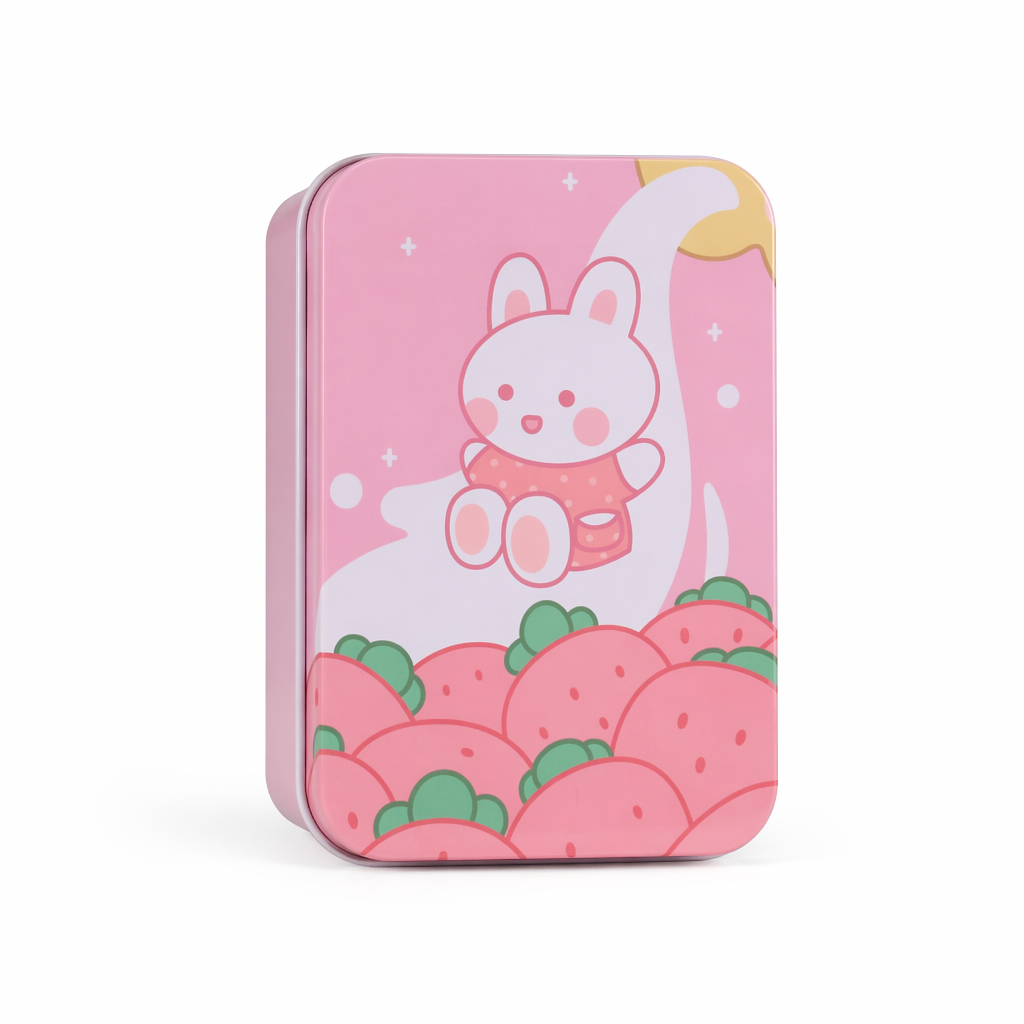 Kawaii Aluminum Storage Tins for Organized Cosparty Bedrooms Instock Strawberrry Bun