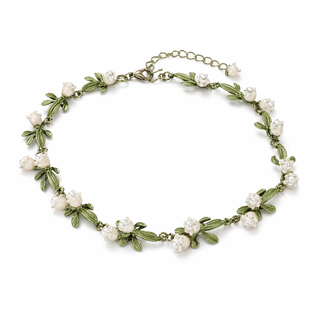 Lily Of The Valley Pearl Bracelet for Whimsical Jewelry Lovers Necklace